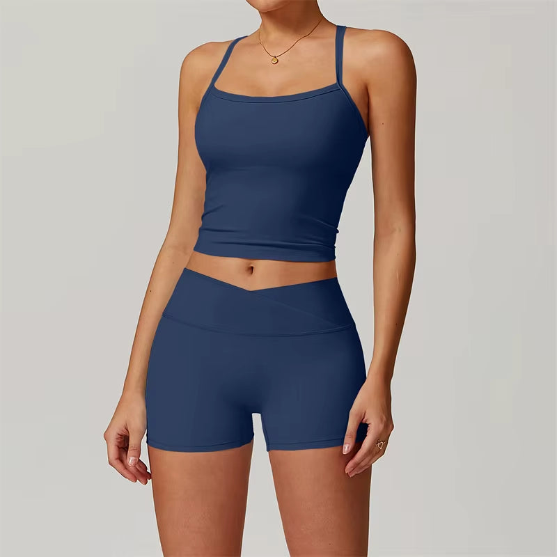 Nude Feel Yoga Set Sport Outfit for Woman Sportswear Two Piece Fitness Suit Flared Leggings Underwear Sets Workout Tracksuit