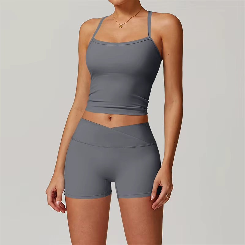 Nude Feel Yoga Set Sport Outfit for Woman Sportswear Two Piece Fitness Suit Flared Leggings Underwear Sets Workout Tracksuit