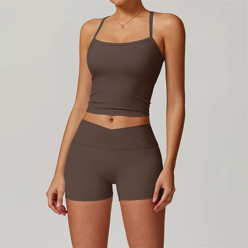 Nude Feel Yoga Set Sport Outfit for Woman Sportswear Two Piece Fitness Suit Flared Leggings Underwear Sets Workout Tracksuit